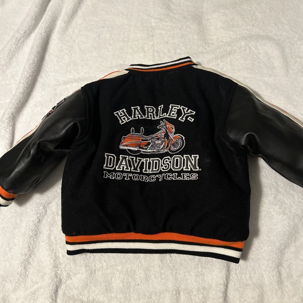 Youth‎ Kids Harley Davidson Motorcycles Reversible Varsity Bomber Jacket SZ 4
